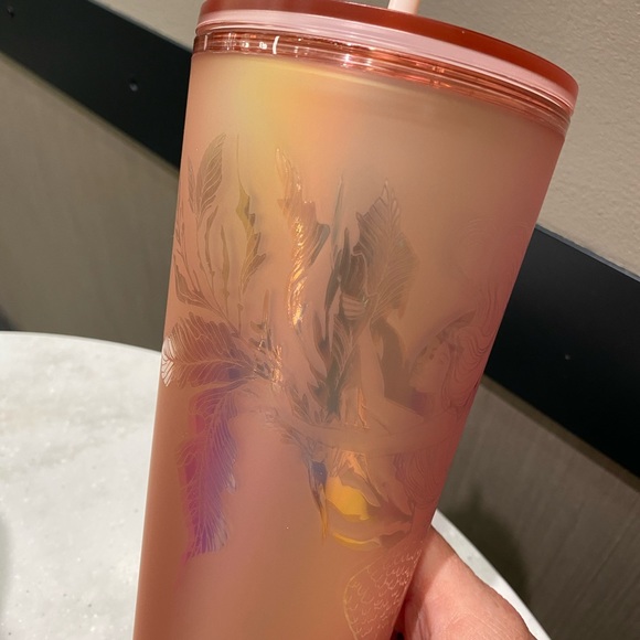 Starbucks Spring 2022 Rose Gold Copper Siren Soft Touch Cold Cup Venti Tumbler - Picture 3 of 6